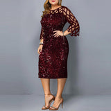 Party Dresses Sequin Plus Size Women's Sexy Night Club Dress - Almoni Express