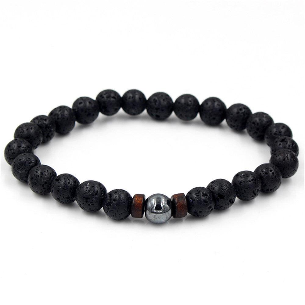 Personality Men's Black Volcanic Stone Bracelet - AL MONI EXPRESS