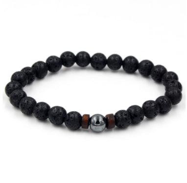 Personality Men's Black Volcanic Stone Bracelet - AL MONI EXPRESS