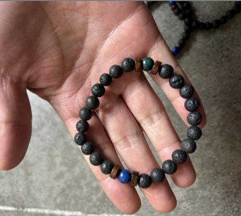 Personality Men's Black Volcanic Stone Bracelet - AL MONI EXPRESS