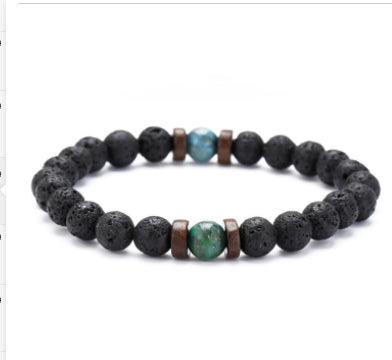 Personality Men's Black Volcanic Stone Bracelet - AL MONI EXPRESS