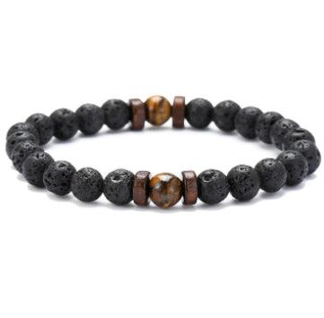 Personality Men's Black Volcanic Stone Bracelet - AL MONI EXPRESS