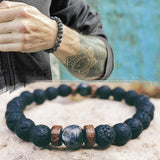 Personality Men's Black Volcanic Stone Bracelet - AL MONI EXPRESS