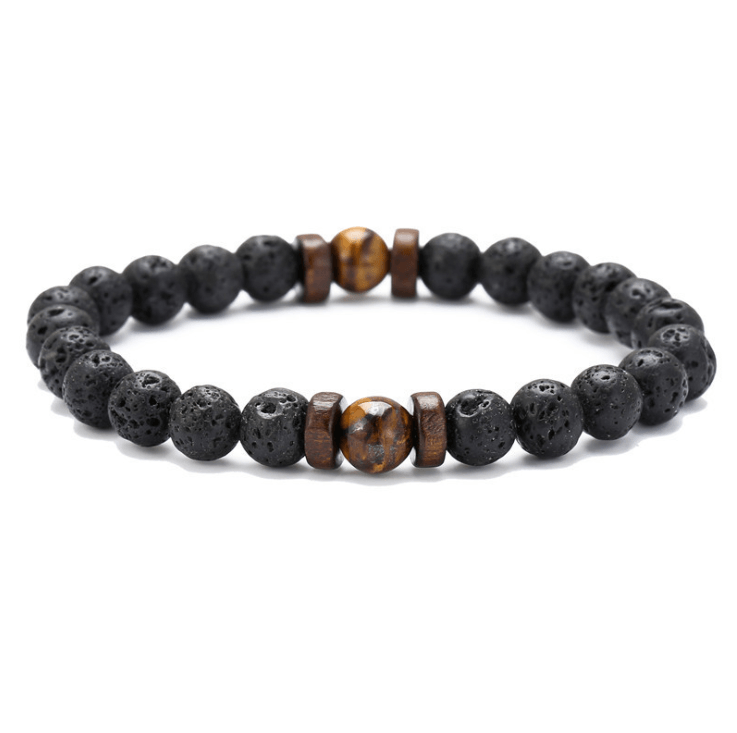 Personality Men's Black Volcanic Stone Bracelet - AL MONI EXPRESS