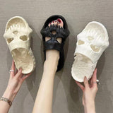 Personalized Skull Design Halloween Slippers Bathroom Indoor Outdoor Funny Slides Beach Shoes - AL MONI EXPRESS