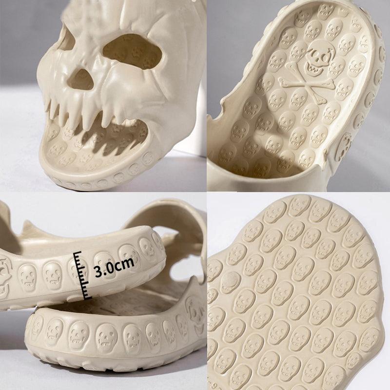 Personalized Skull Design Halloween Slippers Bathroom Indoor Outdoor Funny Slides Beach Shoes - AL MONI EXPRESS