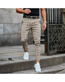 Plaid Print Pants Men's Casual Trousers Loose And Thin - Almoni Express