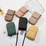 Plaid Sewing Design Mobile Phone Bags For Women Simple Buckle Multifunctional Crossbody Shoulder Bag - AL MONI EXPRESS