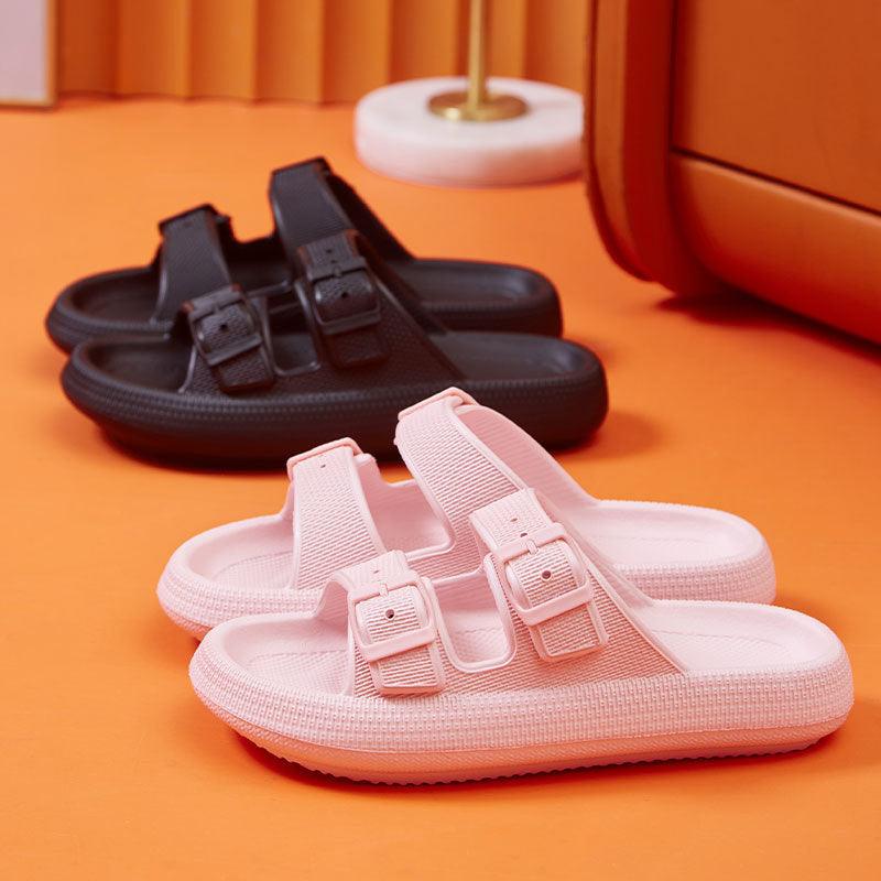 Platform Slippers Women's Summer Buckle Home Shoes Fashion Outdoor Wear Soft Bottom Sandals - AL MONI EXPRESS