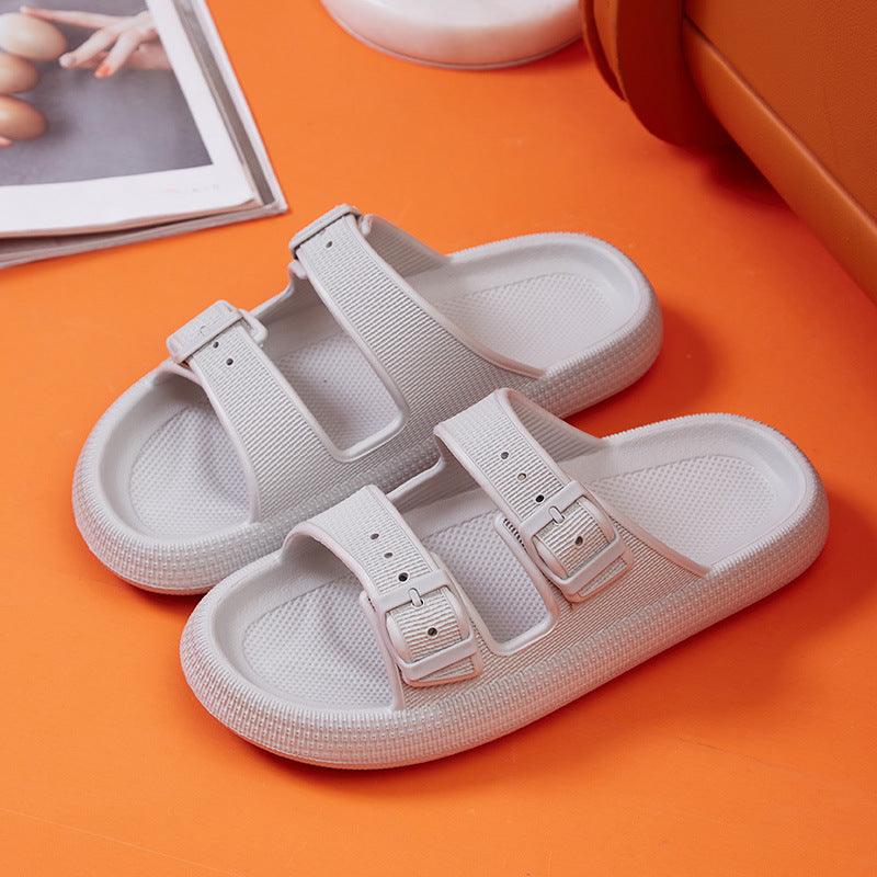 Platform Slippers Women's Summer Buckle Home Shoes Fashion Outdoor Wear Soft Bottom Sandals - AL MONI EXPRESS