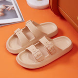 Platform Slippers Women's Summer Buckle Home Shoes Fashion Outdoor Wear Soft Bottom Sandals - AL MONI EXPRESS