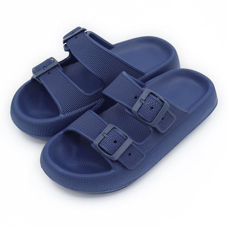 Platform Slippers Women's Summer Buckle Home Shoes Fashion Outdoor Wear Soft Bottom Sandals - AL MONI EXPRESS