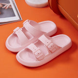 Platform Slippers Women's Summer Buckle Home Shoes Fashion Outdoor Wear Soft Bottom Sandals - AL MONI EXPRESS