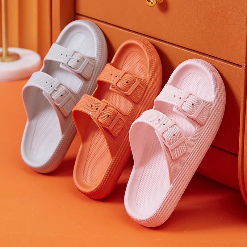 Platform Slippers Women's Summer Buckle Home Shoes Fashion Outdoor Wear Soft Bottom Sandals - AL MONI EXPRESS