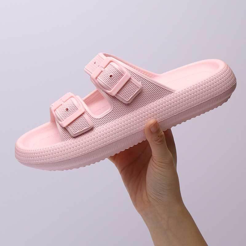 Platform Slippers Women's Summer Buckle Home Shoes Fashion Outdoor Wear Soft Bottom Sandals - AL MONI EXPRESS