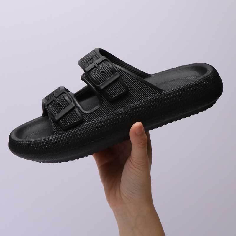 Platform Slippers Women's Summer Buckle Home Shoes Fashion Outdoor Wear Soft Bottom Sandals - AL MONI EXPRESS