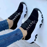 Platform Sport Flats Shoes Lace-up Sneaker Outdoor Walking Casual Shoes Women - AL MONI EXPRESS