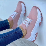 Platform Sport Flats Shoes Lace-up Sneaker Outdoor Walking Casual Shoes Women - AL MONI EXPRESS