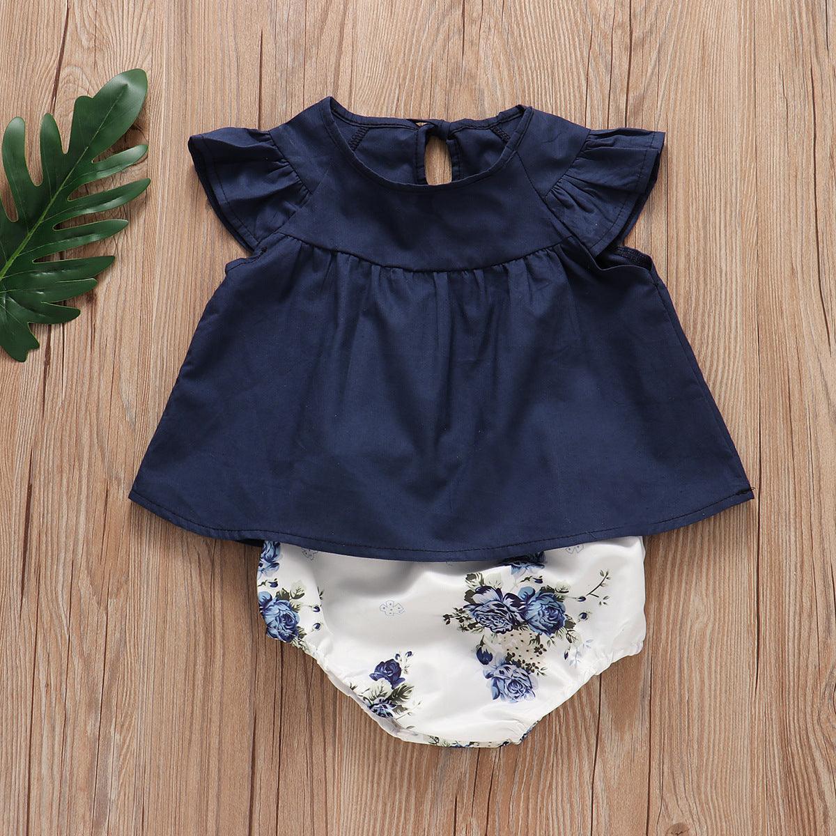 Pleated Skirt + Floral Shorts Set - Almoni Express