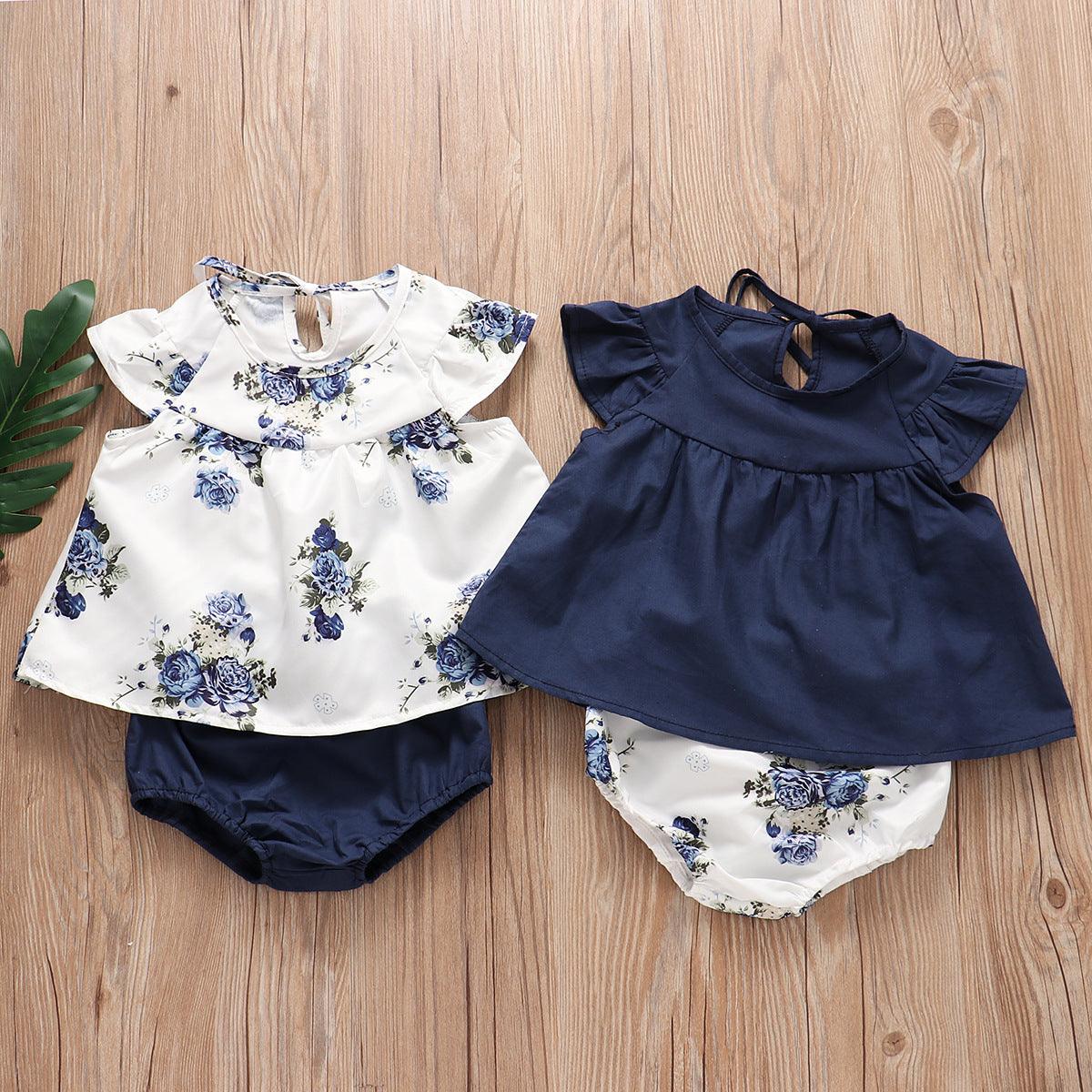 Pleated Skirt + Floral Shorts Set - Almoni Express