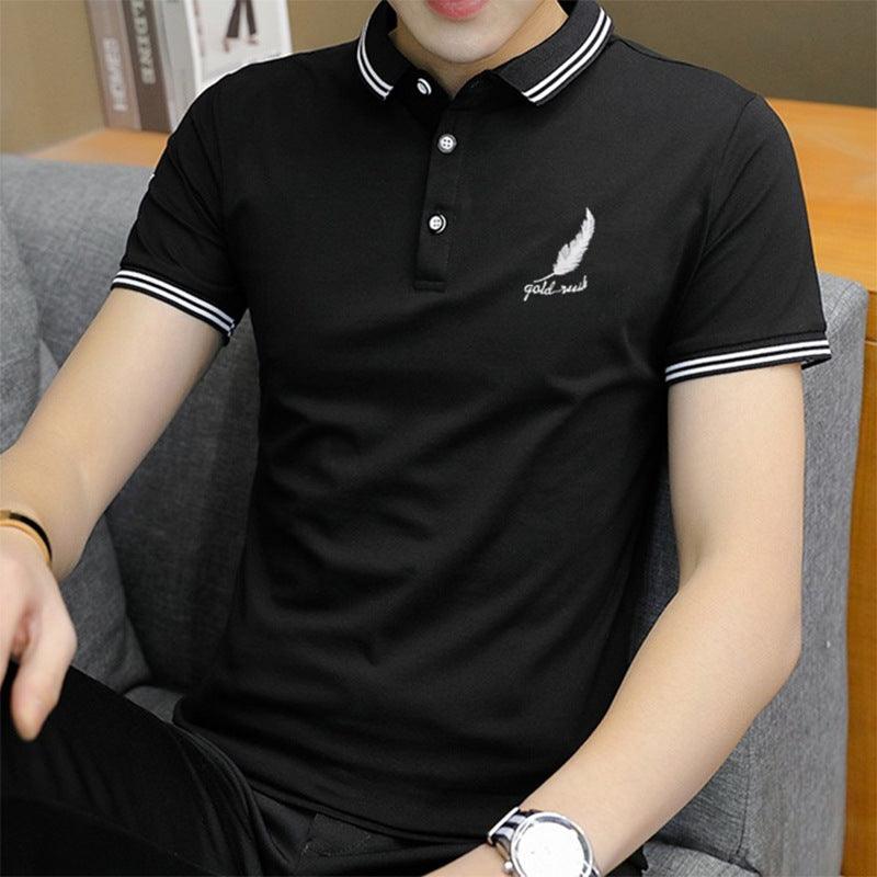 polo Shirt Business Casual Short-Sleeved Youth Fashion Half-Sleeved Shirt - AL MONI EXPRESS