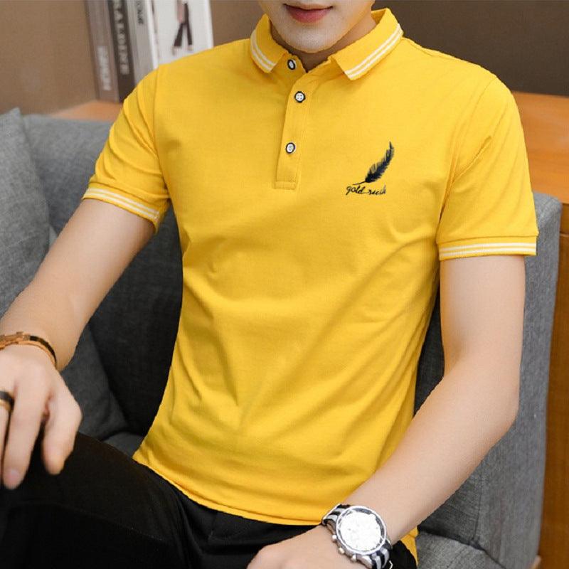 polo Shirt Business Casual Short-Sleeved Youth Fashion Half-Sleeved Shirt - AL MONI EXPRESS