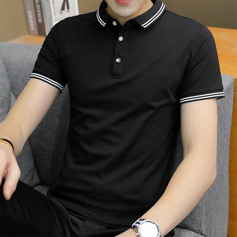 polo Shirt Business Casual Short-Sleeved Youth Fashion Half-Sleeved Shirt - AL MONI EXPRESS