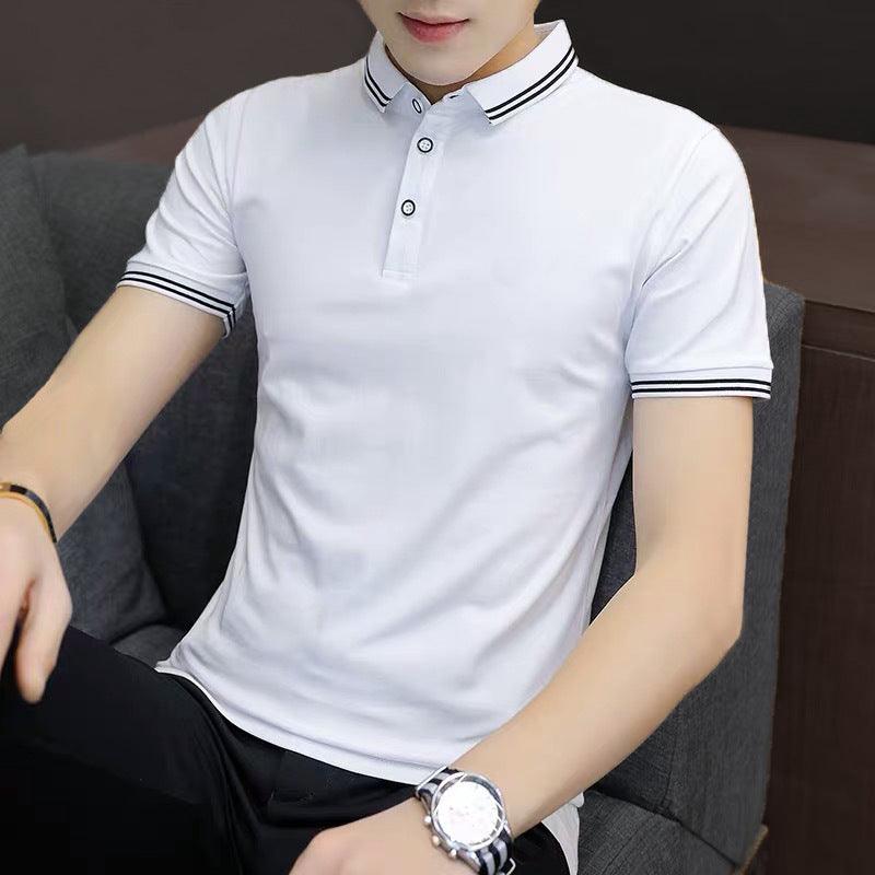 polo Shirt Business Casual Short-Sleeved Youth Fashion Half-Sleeved Shirt - AL MONI EXPRESS