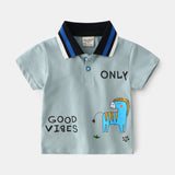 POLO Shirt Children's Baby Korean Style Trendy Bottoming Lapel T-shirt - Almoni Express