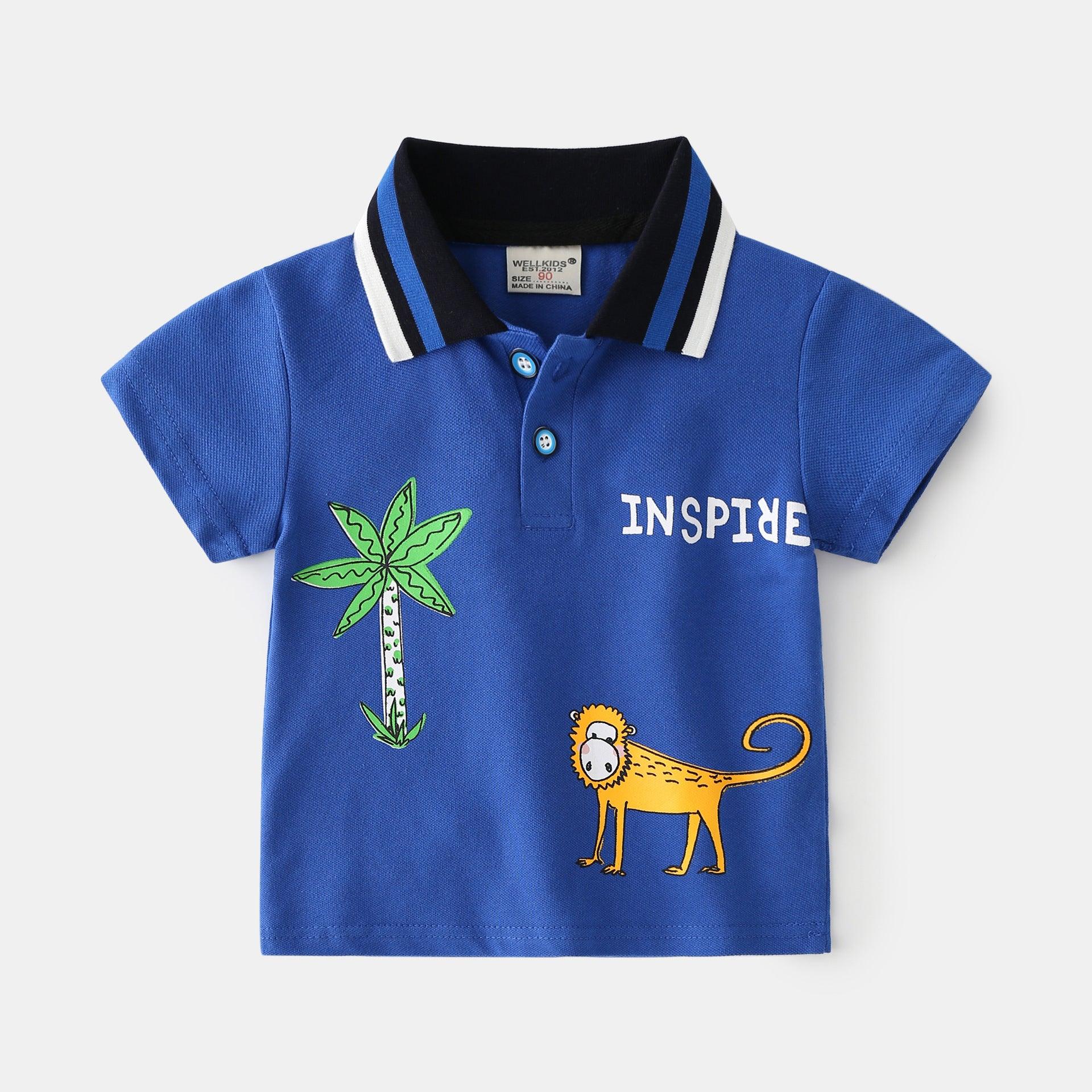 POLO Shirt Children's Baby Korean Style Trendy Bottoming Lapel T-shirt - Almoni Express