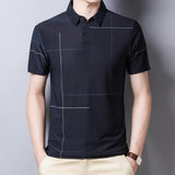 Polo shirt with printed lapel and ice silk - AL MONI EXPRESS