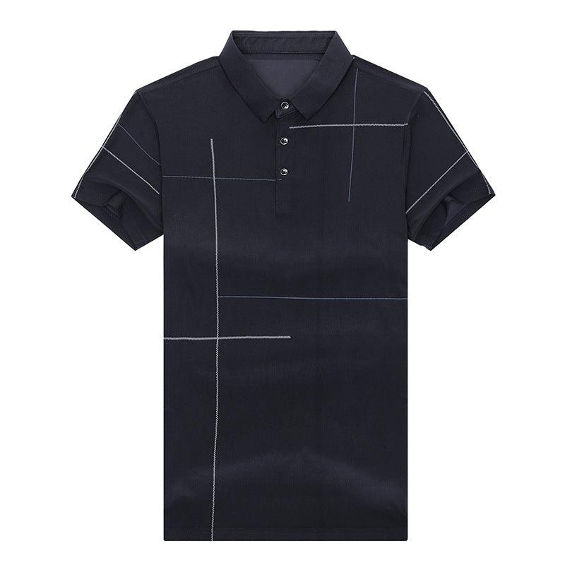 Polo shirt with printed lapel and ice silk - AL MONI EXPRESS