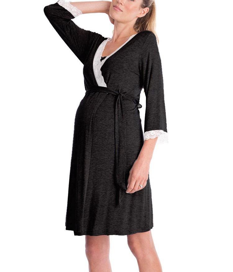 Pregnant Women Nightdress Maternity Sleepwear - Almoni Express