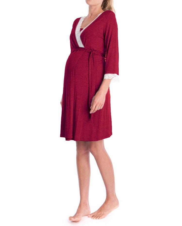 Pregnant Women Nightdress Maternity Sleepwear - Almoni Express