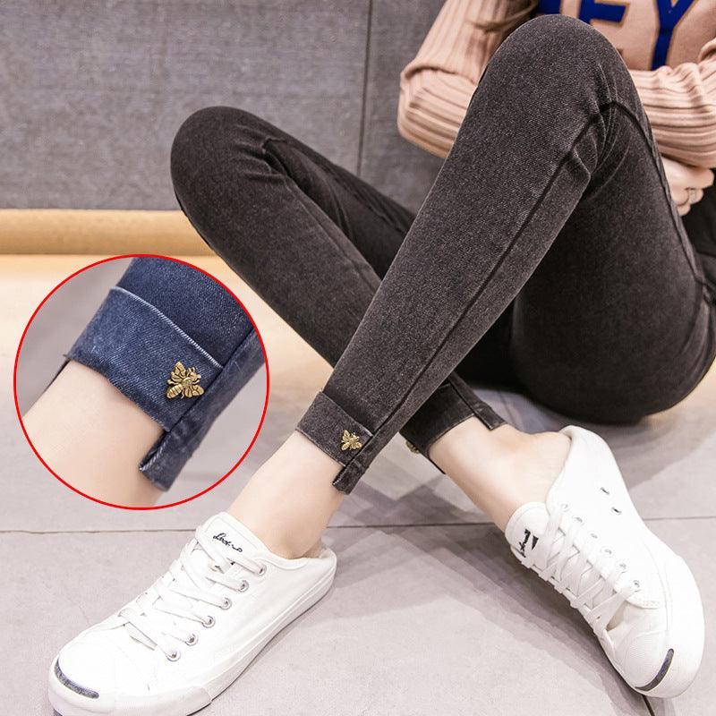 Pregnant Women'S Leggings Outer Stretch Footwear Pants Women'S Pregnant Women'S Pants Jeans Pencil Pants - Almoni Express