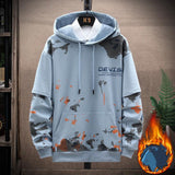 Printed Kangaroo Pocket Casual Sports Hooded Sweater Suit Men - AL MONI EXPRESS