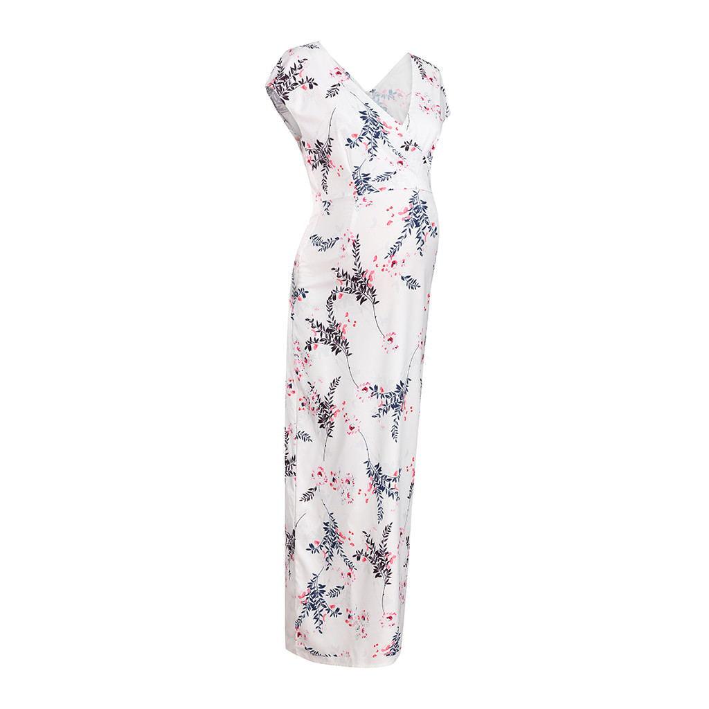 Printed Slim Thin Floral Chiffon Dress - Almoni Express