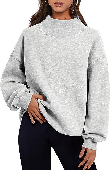 Pullover Sweatshirt Solid Color Loose Tops Round Neck Hoodie Women Thick Clothing - AL MONI EXPRESS