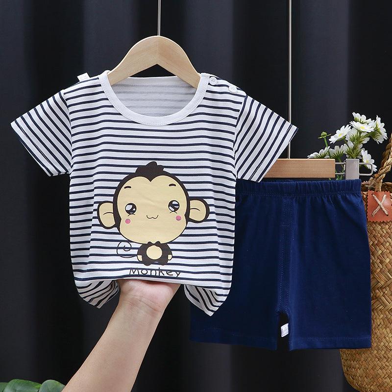 Pure Cotton Boys Korean Baby Clothes Wholesale New T-shirt Girls Kids Clothes - Almoni Express