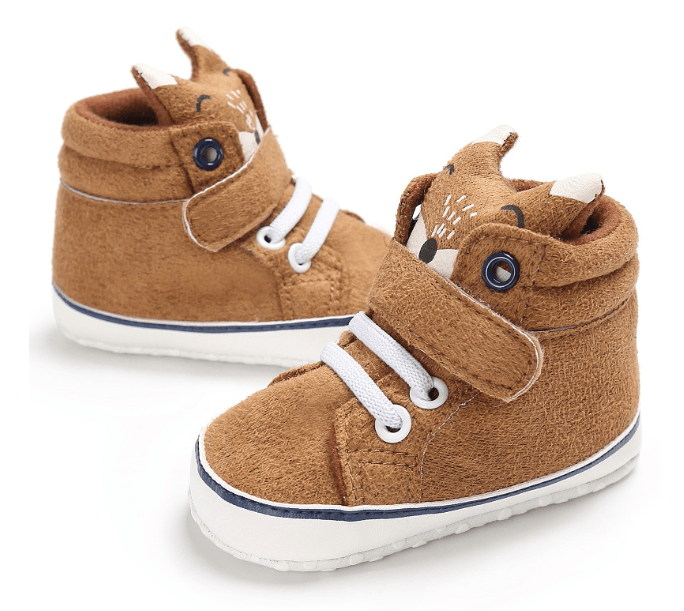 Puseky New Baby Boy Girls Shoes Cute Cartoon Bear Fox First Walkers Canvas Sneaker Anti-slip Soft Sole Toddler Shoes Footwear - Almoni Express