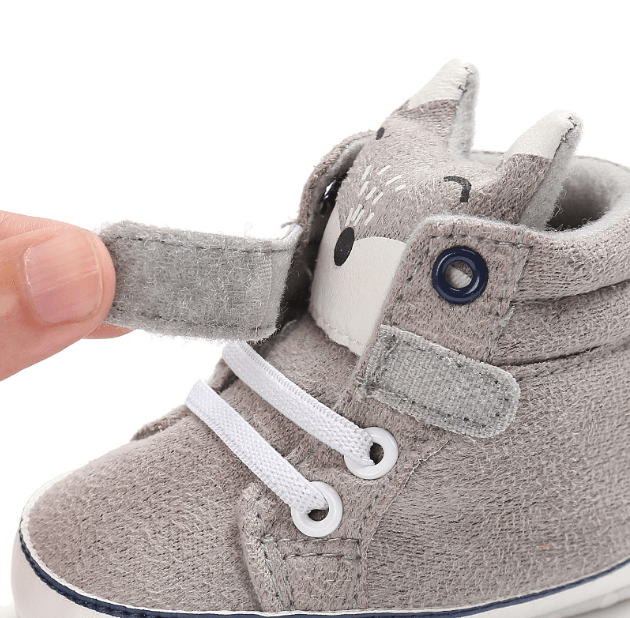 Puseky New Baby Boy Girls Shoes Cute Cartoon Bear Fox First Walkers Canvas Sneaker Anti-slip Soft Sole Toddler Shoes Footwear - Almoni Express