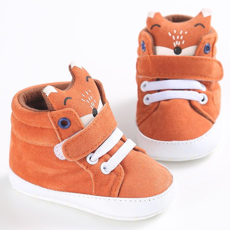 Puseky New Baby Boy Girls Shoes Cute Cartoon Bear Fox First Walkers Canvas Sneaker Anti-slip Soft Sole Toddler Shoes Footwear - Almoni Express