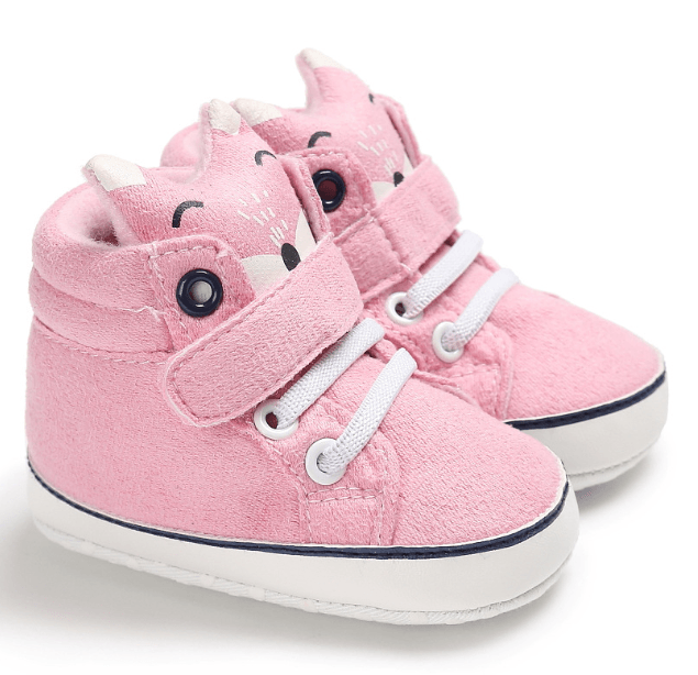 Puseky New Baby Boy Girls Shoes Cute Cartoon Bear Fox First Walkers Canvas Sneaker Anti-slip Soft Sole Toddler Shoes Footwear - Almoni Express