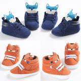 Puseky New Baby Boy Girls Shoes Cute Cartoon Bear Fox First Walkers Canvas Sneaker Anti-slip Soft Sole Toddler Shoes Footwear - Almoni Express