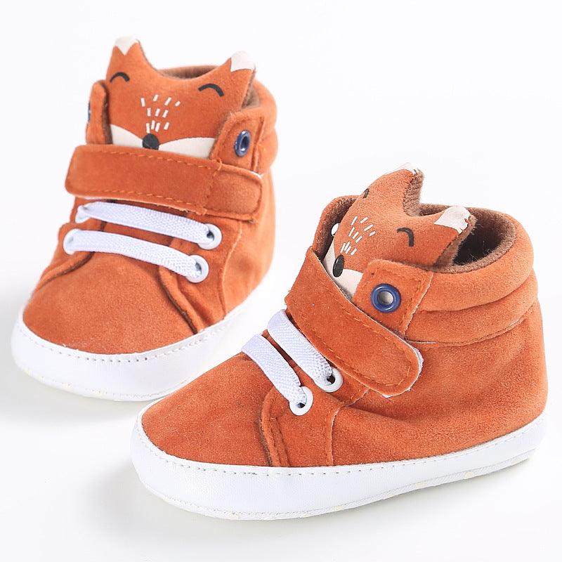 Puseky New Baby Boy Girls Shoes Cute Cartoon Bear Fox First Walkers Canvas Sneaker Anti-slip Soft Sole Toddler Shoes Footwear - Almoni Express