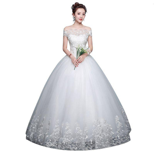 Qidi wedding dress shoulder wedding dress - Almoni Express