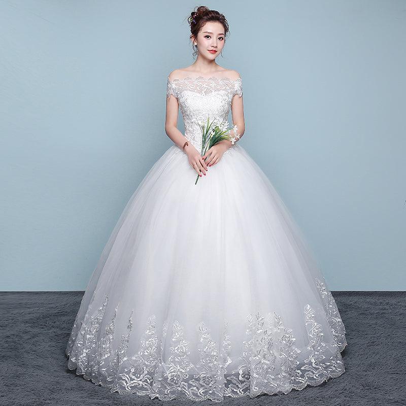 Qidi wedding dress shoulder wedding dress - Almoni Express