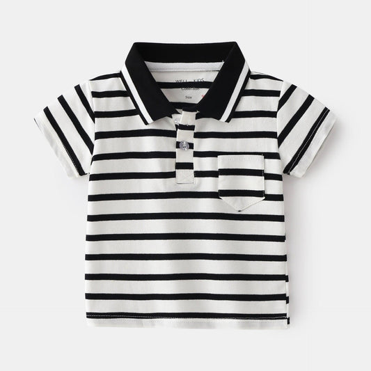 Qing New Style Fashionable Boy Short-sleeved POLO Shirt For Outing At Home - Almoni Express