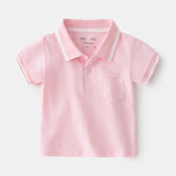 Qing New Style Fashionable Boy Short-sleeved POLO Shirt For Outing At Home - Almoni Express