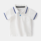 Qing New Style Fashionable Boy Short-sleeved POLO Shirt For Outing At Home - Almoni Express